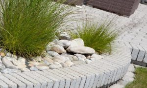 Moderne Gartenanlage mit Buchsbaum Pflastersteine Kogler